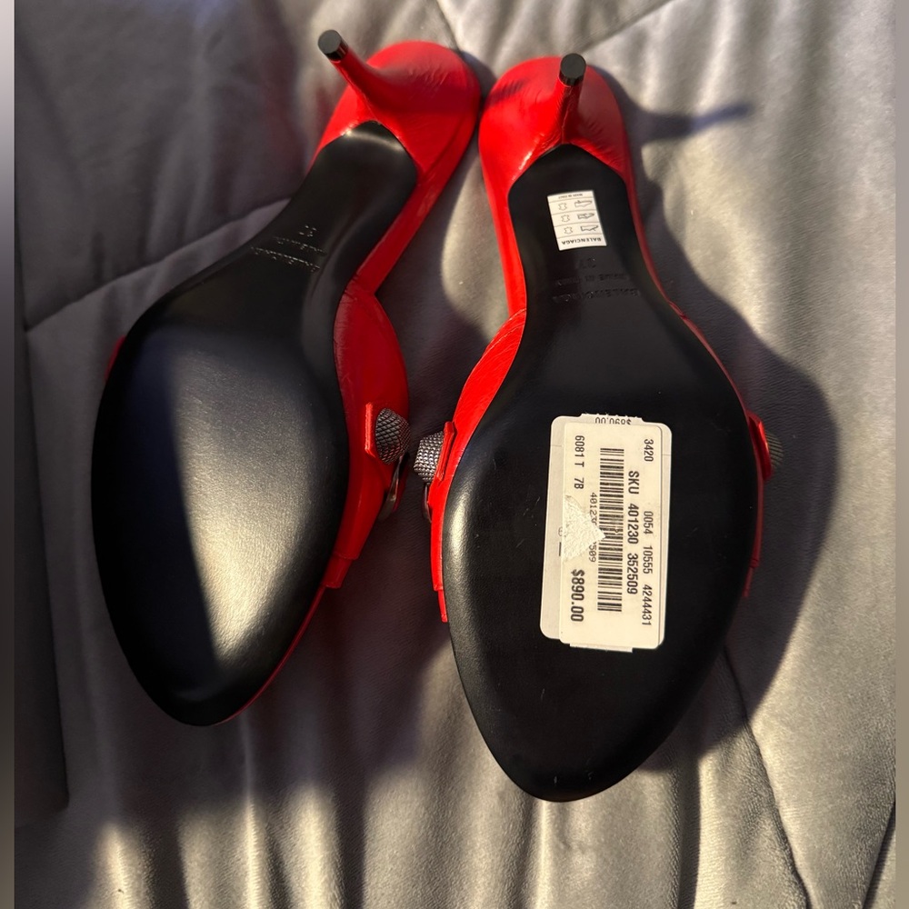 Balenciaga Red Women's Slide Sandals - Picture 3 of 4